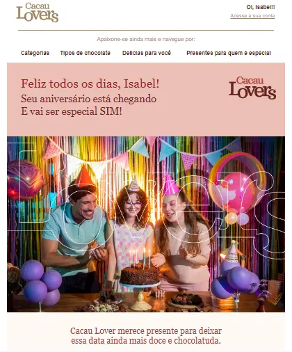 Email Marketing Aniversário do cliente