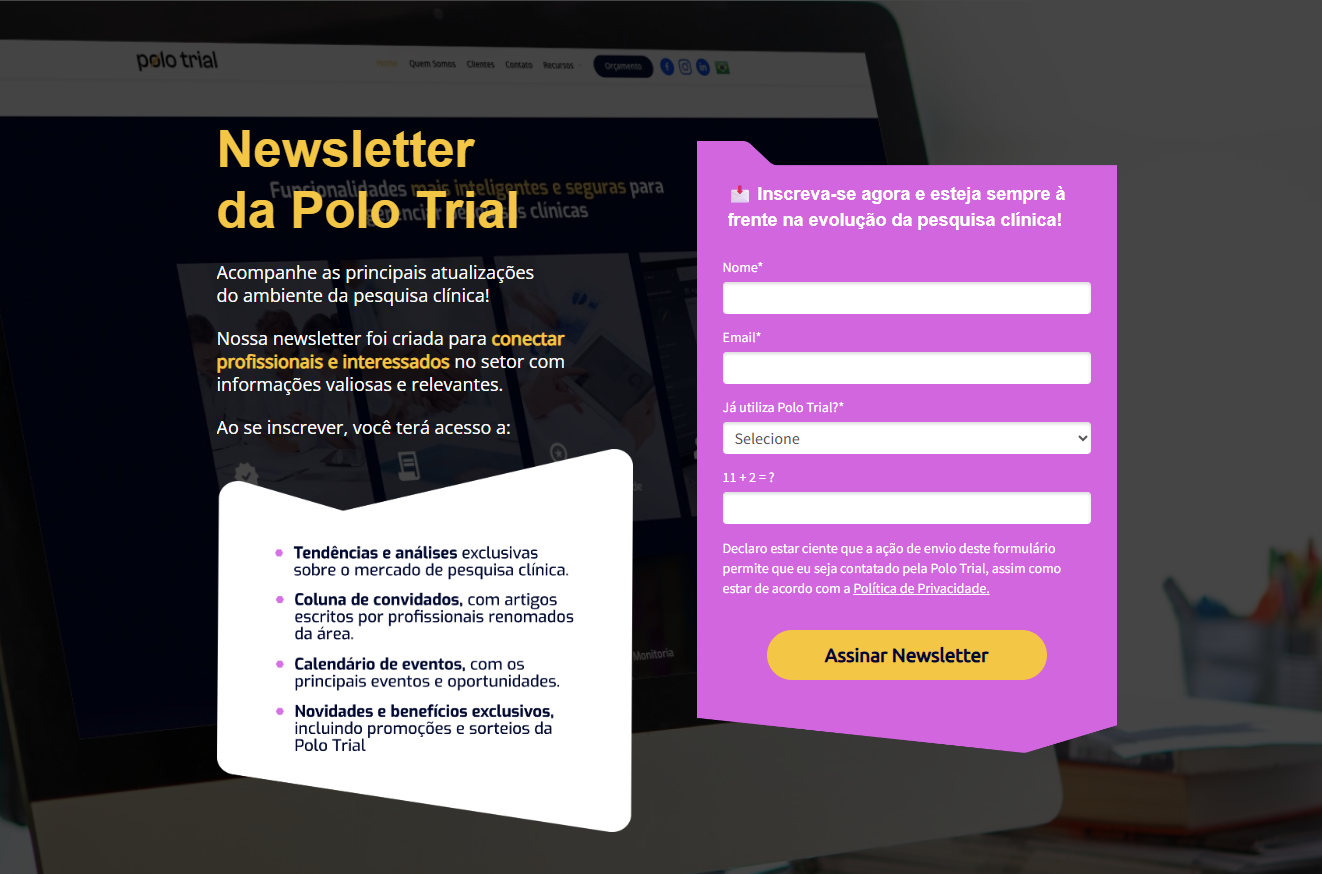 Landing Page Newsletter Polo Trial