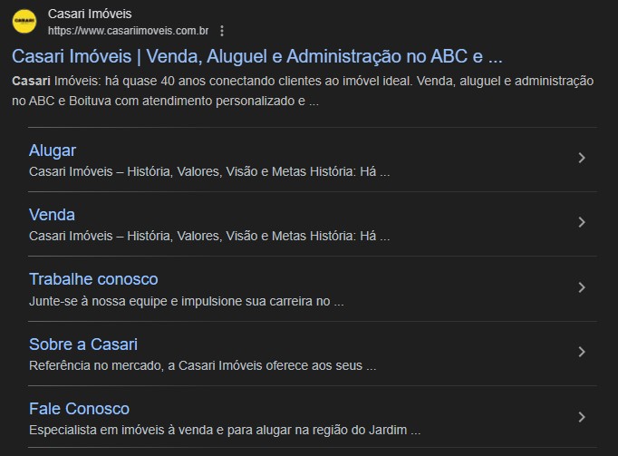 Exemplo de anúncio de busca no Google ADS