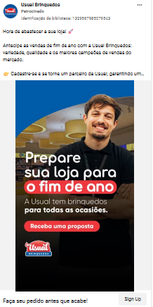 Exemplo de anúncio - Usual Brinquedos