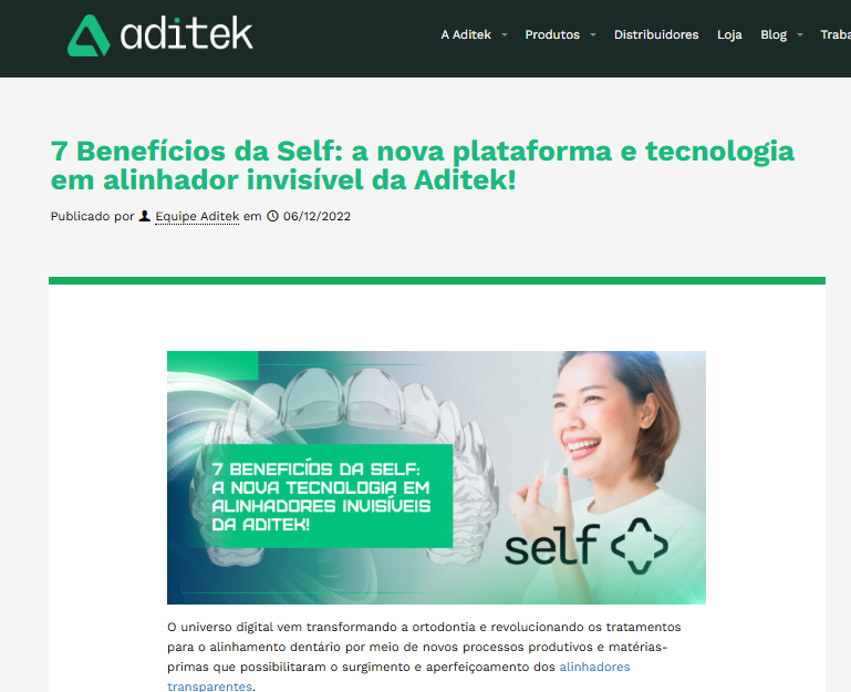 Exemplo de blog da Self (Aditek)